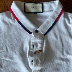 Gucci White Polo with Red and Black Trim